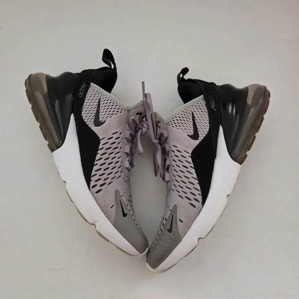 Nike Air Max 270 Women's Sneakers Atmosphere Grey Black Gunsmoke White Sz 7.5
